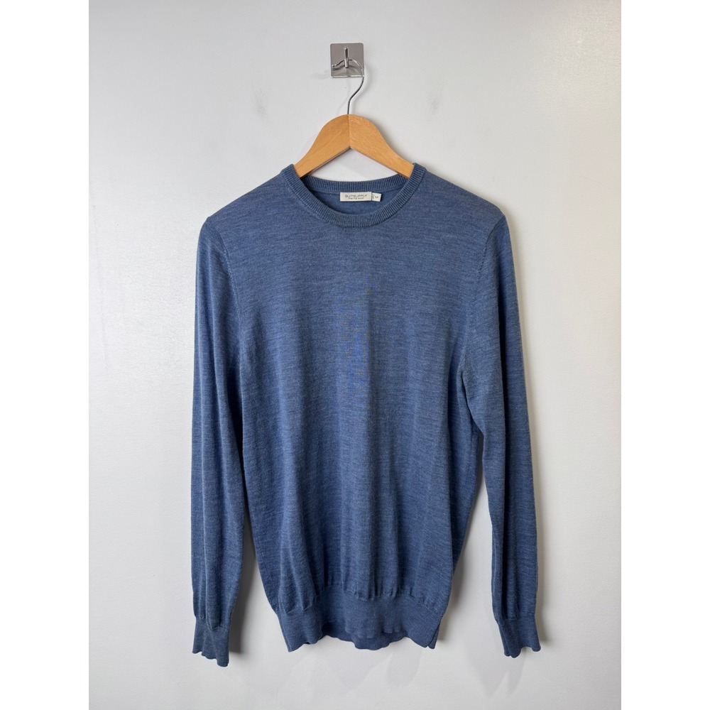 Suitsupply Men Blue Merino Wool Crewneck Sweater Medium